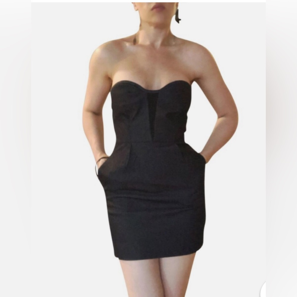 Rag & Bone Black Strapless Mini Dress Corset Bodice Size 4